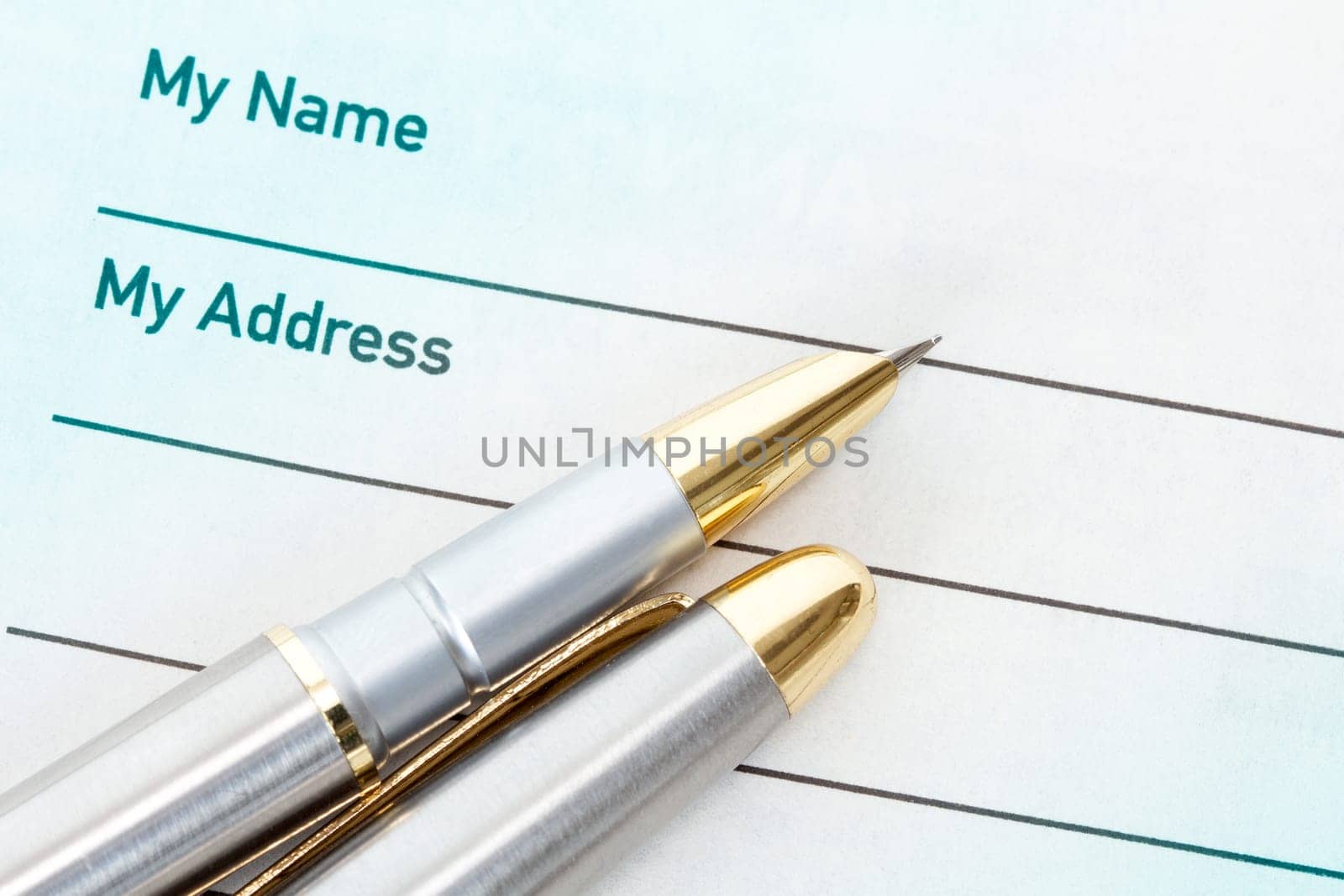 Filling the name and address in an application form
