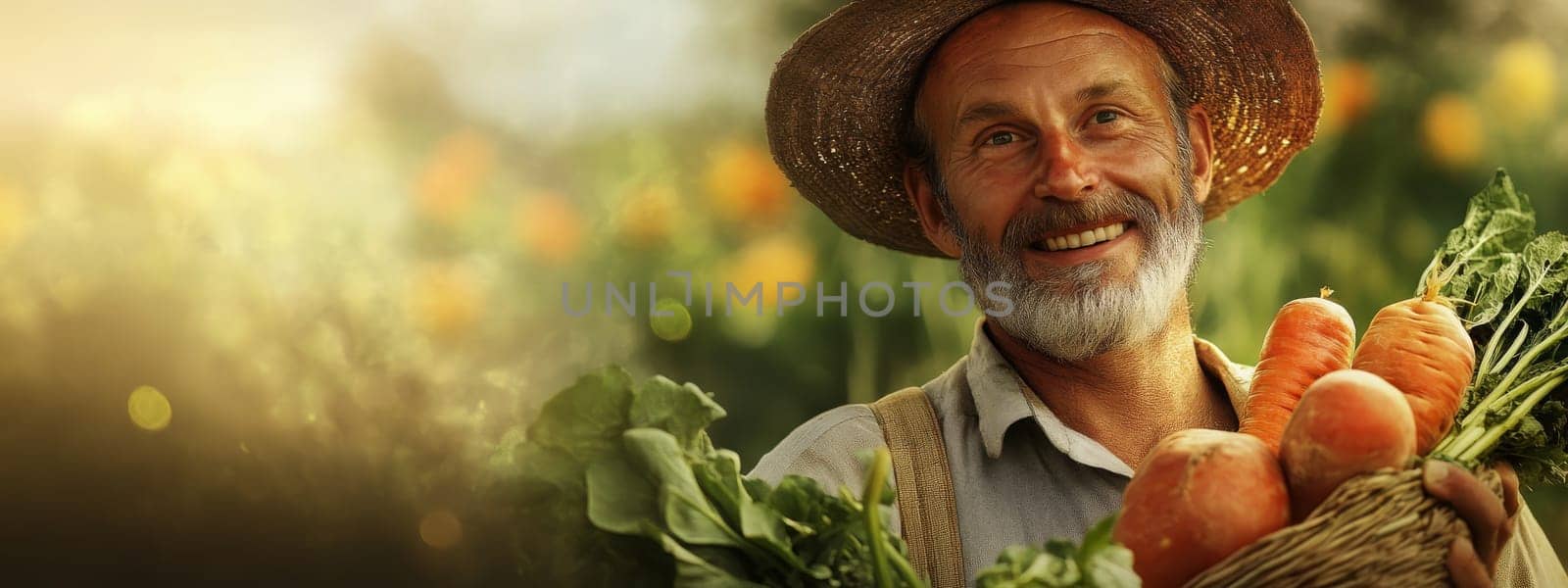 fresh vegetables in the hands of a farmer, Generative AI,