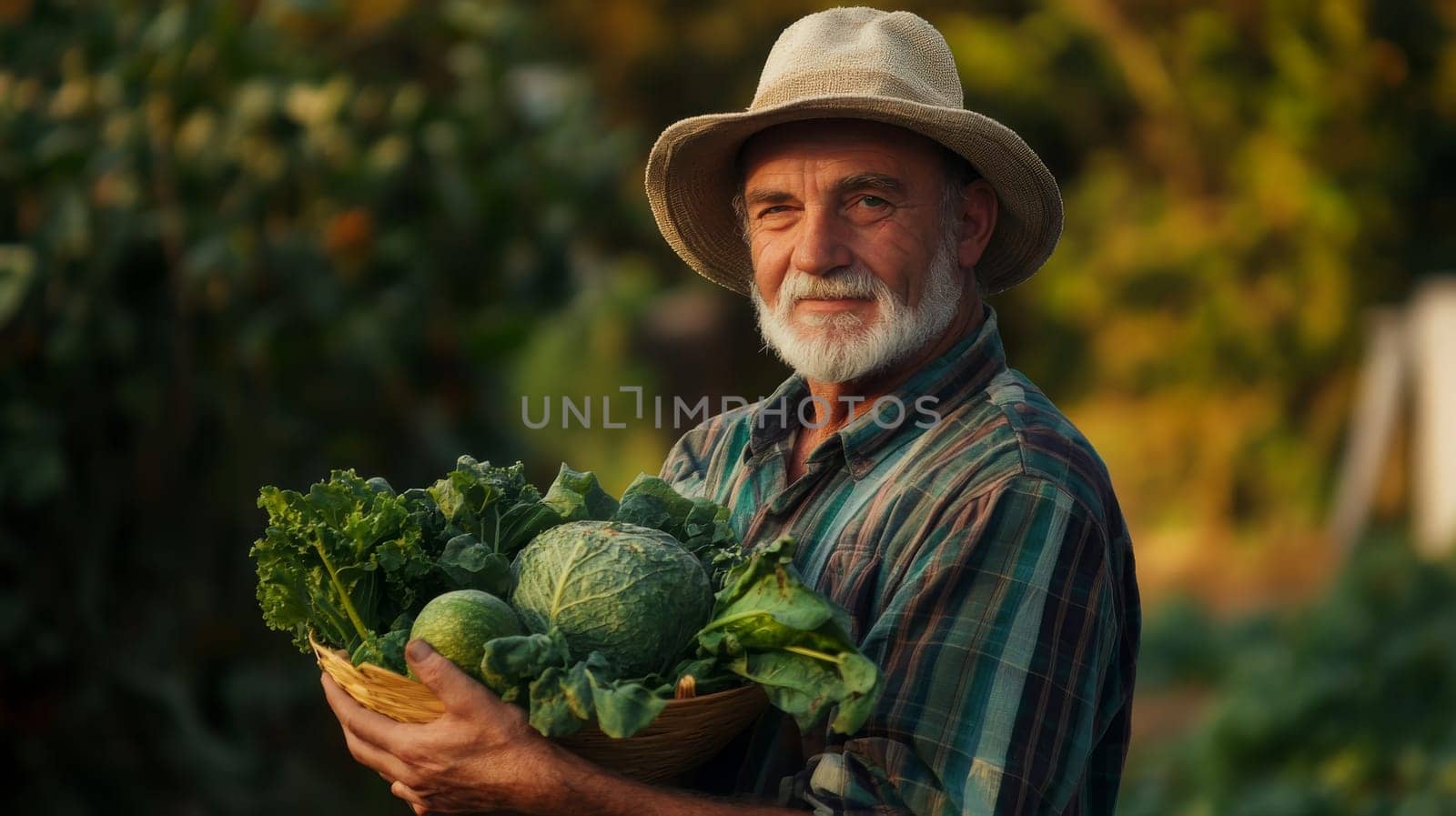 fresh vegetables in the hands of a farmer, Generative AI,