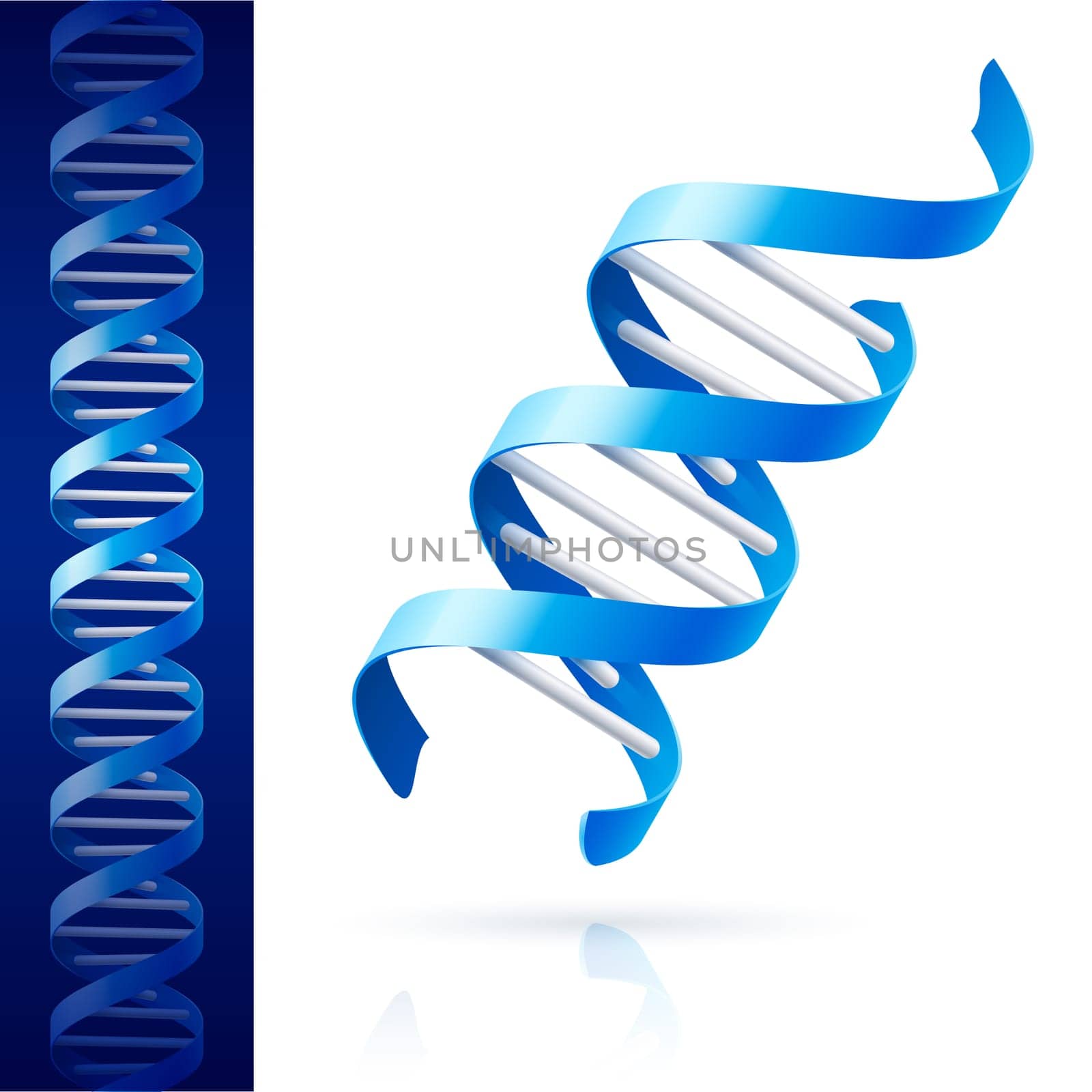 Blue DNA background. Science or medicine concept