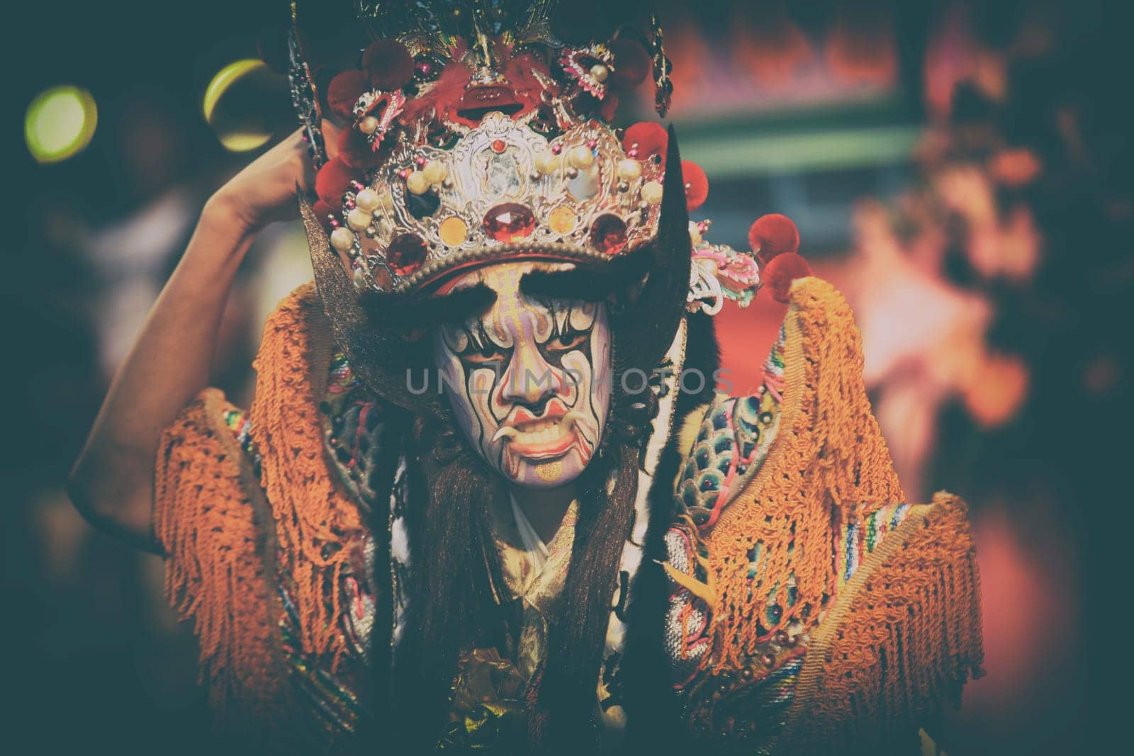 New Taipei City, Taiwan - October 1, 2011: Disciples play Infernal Generals in the parade (Editorial Use Only)