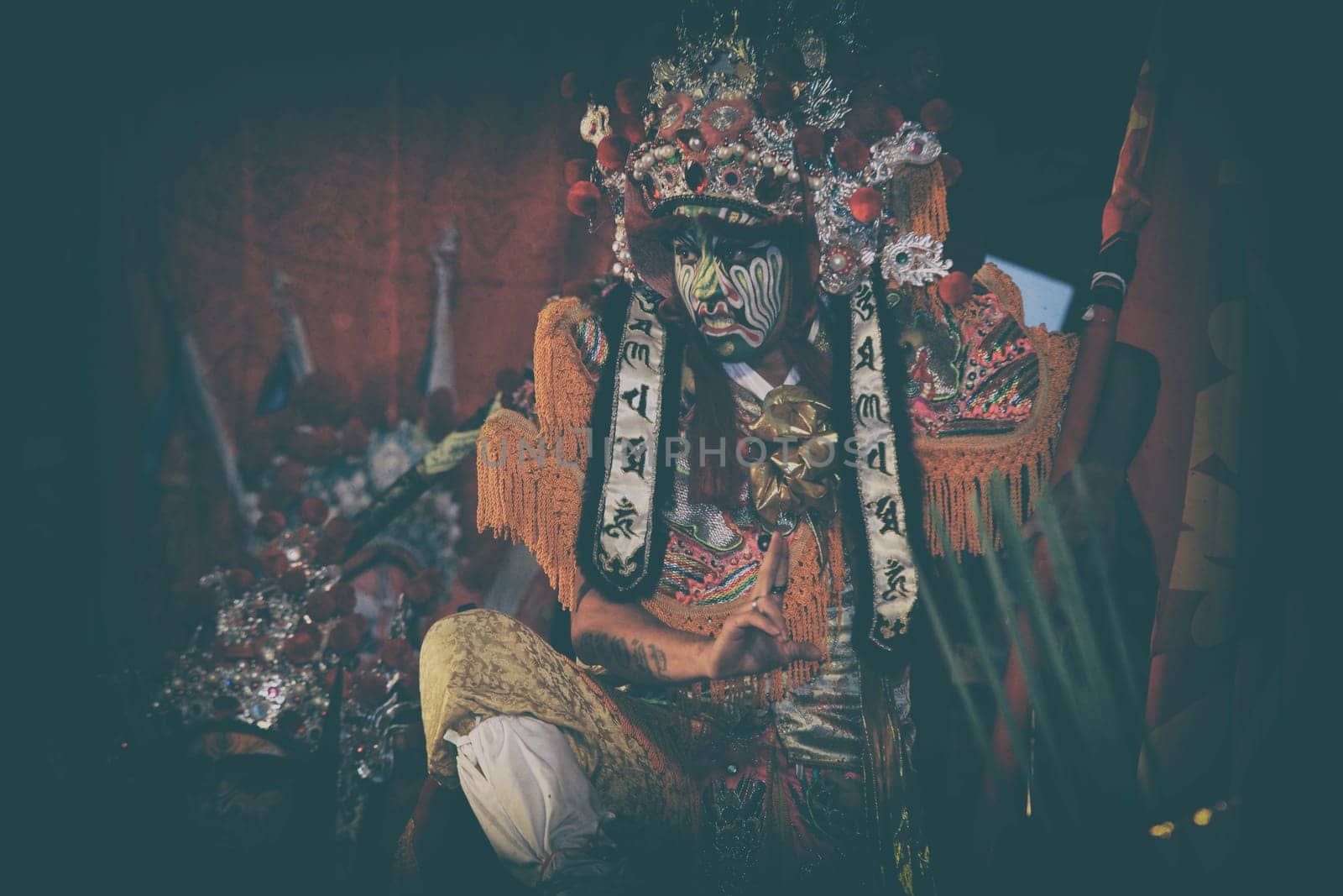 New Taipei City, Taiwan - October 1, 2011: Disciples play Infernal Generals in the parade (Editorial Use Only)