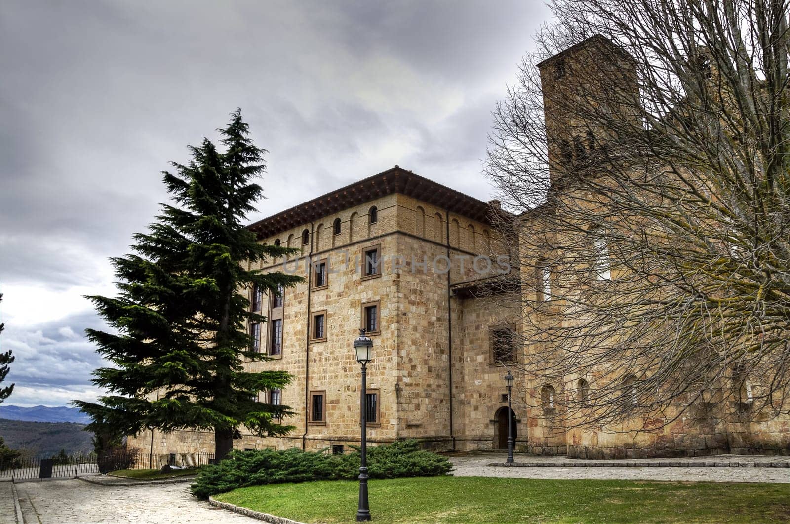 Picture inside the monastery yard in Spain