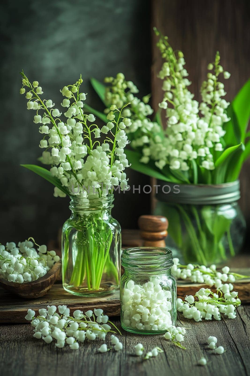 Lily of the Valley Essential Oil in a Small Bottle, Generative AI, nature