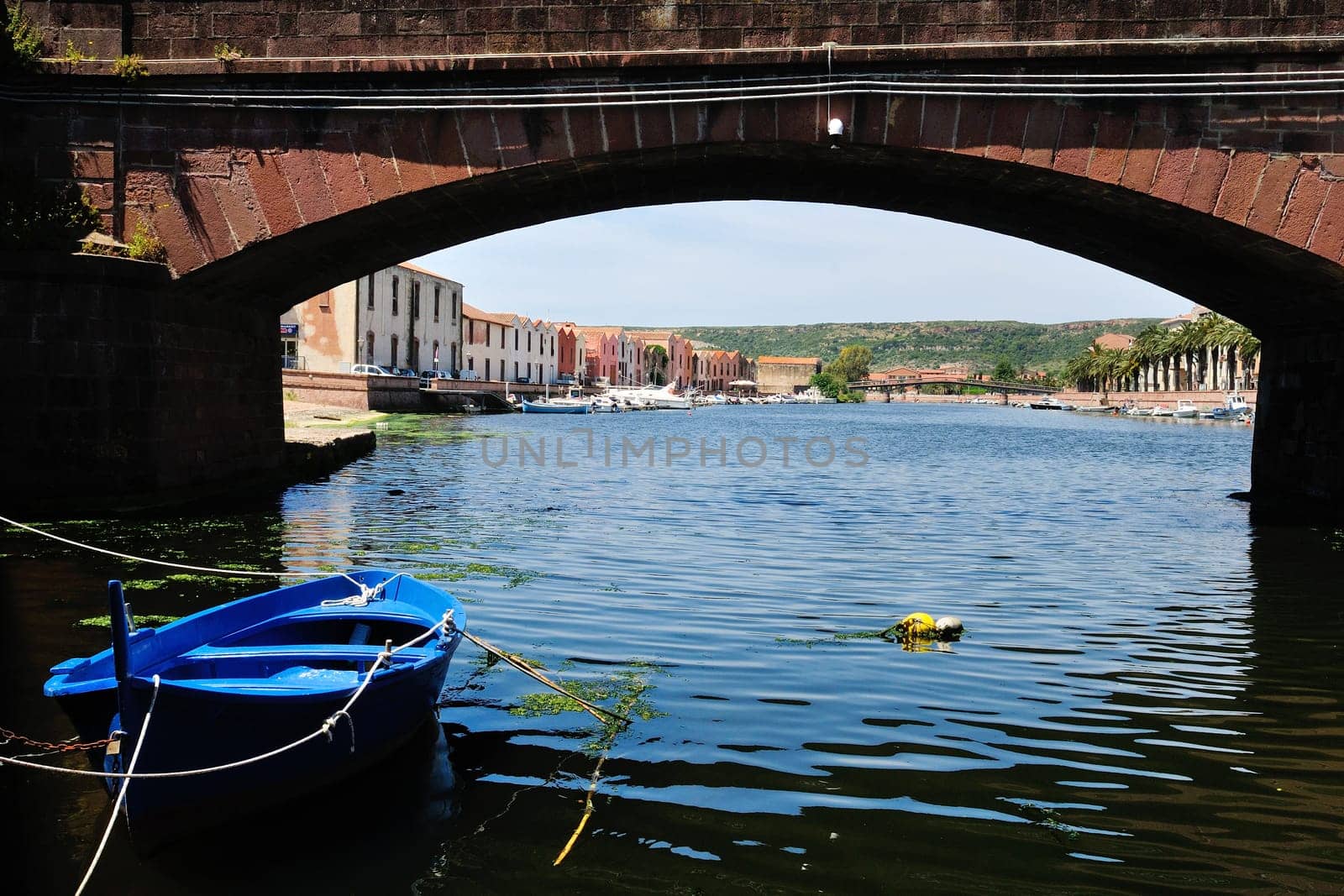 Bosa is situated on the mouth of the river Temo, the only town in Sardinia built on the estuary of a river navigable.
