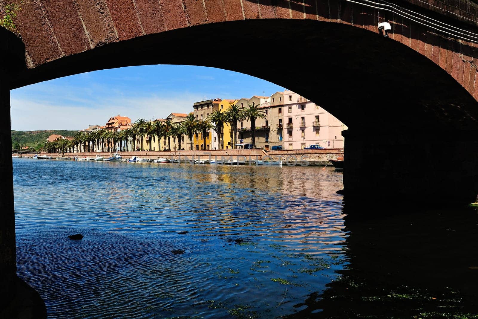 Bosa is situated on the mouth of the river Temo, the only town in Sardinia built on the estuary of a river navigable.