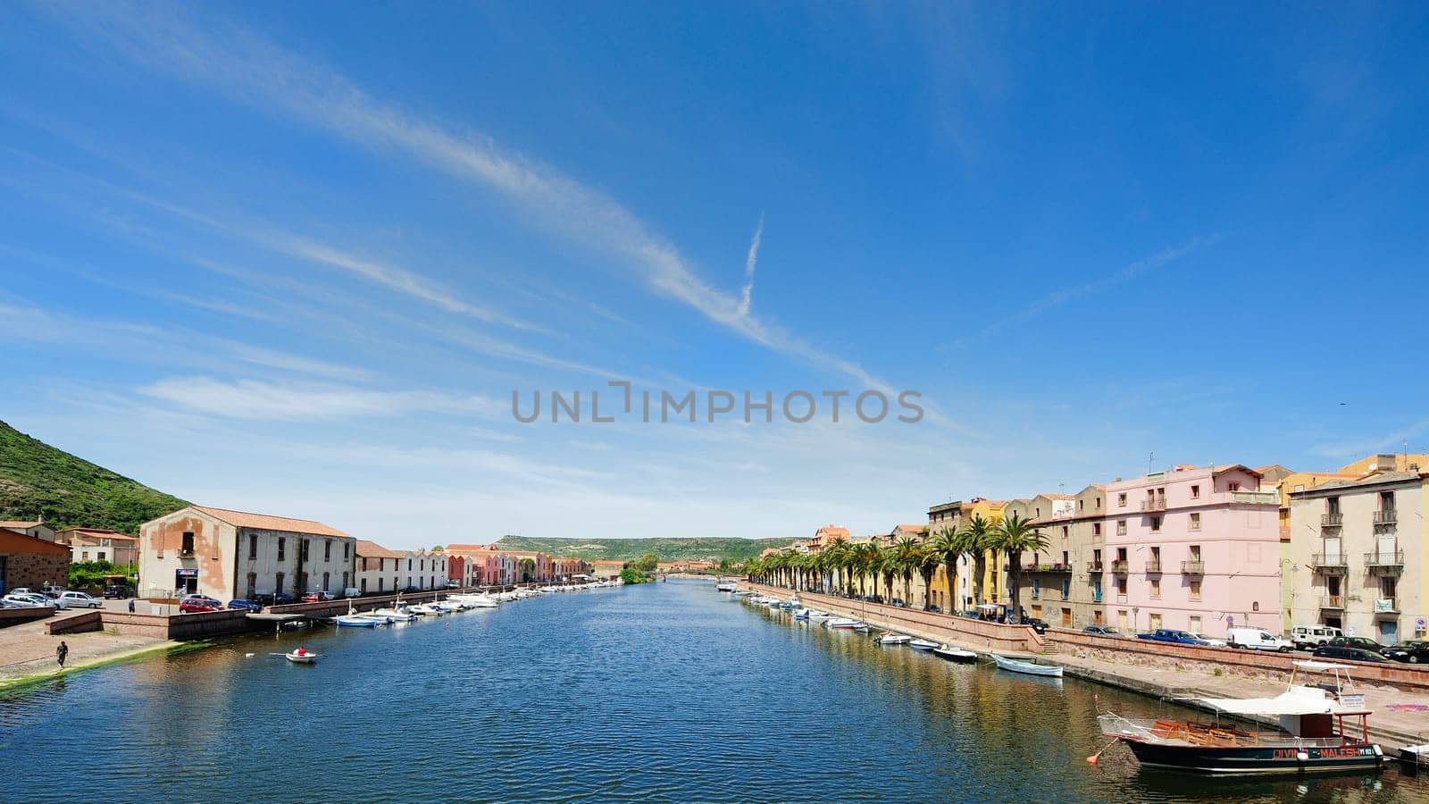 Bosa is situated on the mouth of the river Temo, the only town in Sardinia built on the estuary of a river navigable.