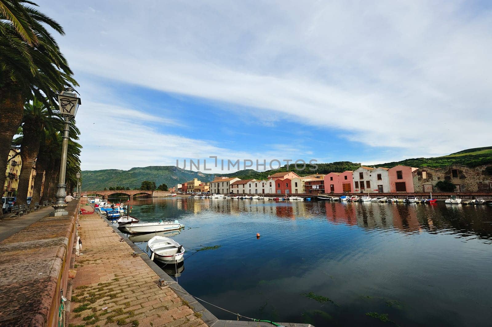 Bosa is situated on the mouth of the river Temo, the only town in Sardinia built on the estuary of a river navigable.
