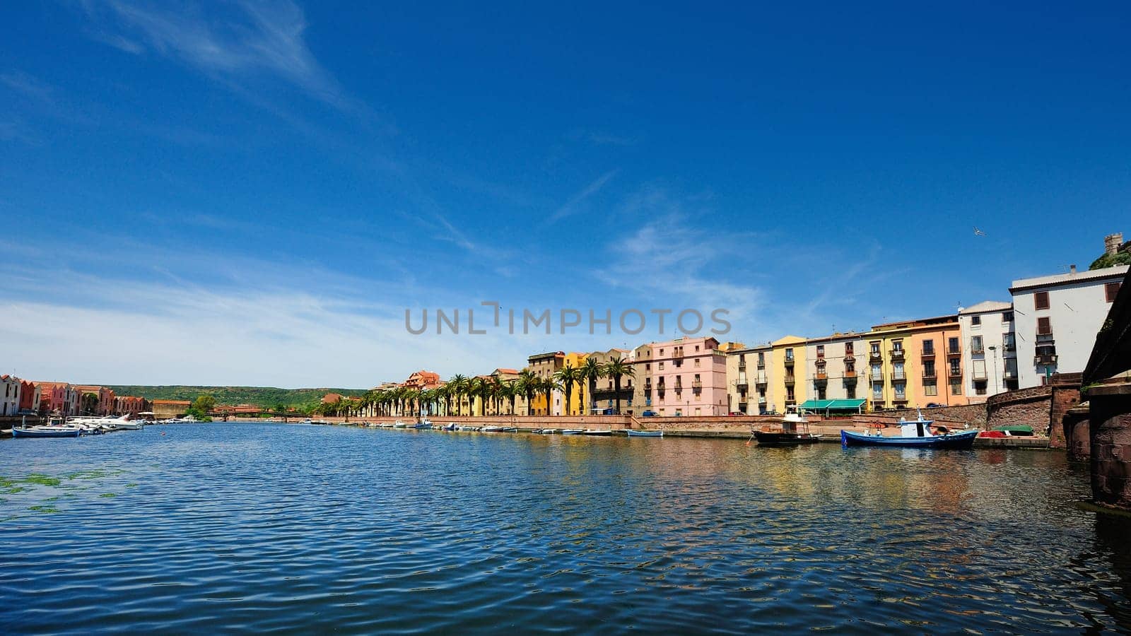 Bosa is situated on the mouth of the river Temo, the only town in Sardinia built on the estuary of a river navigable.