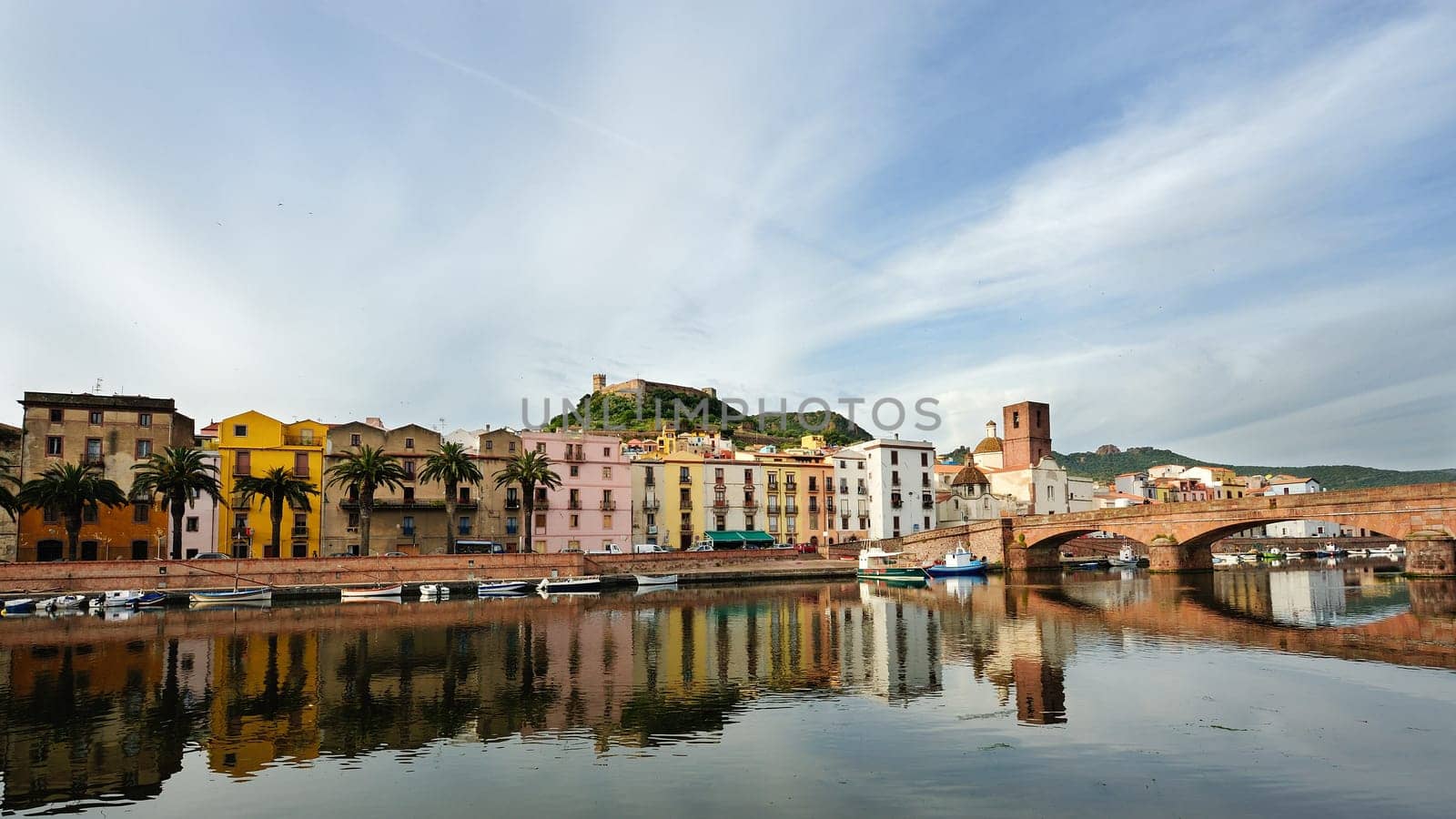 Bosa is situated on the mouth of the river Temo, the only town in Sardinia built on the estuary of a river navigable.