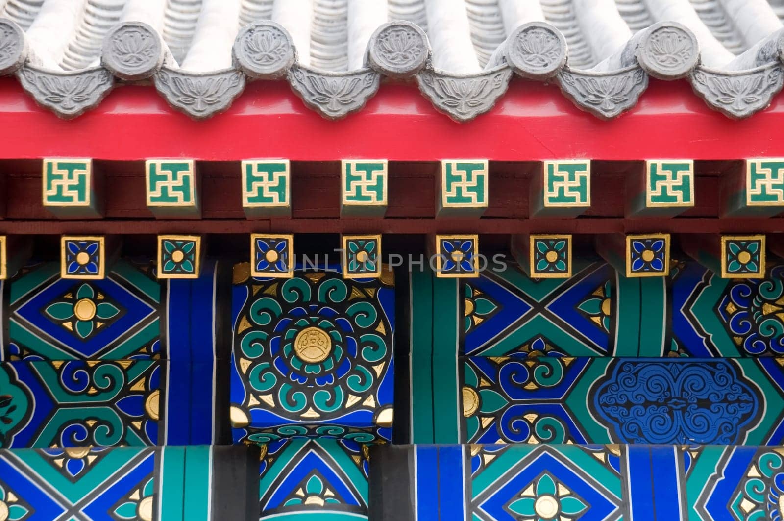 The details of roof of Chinese architecture