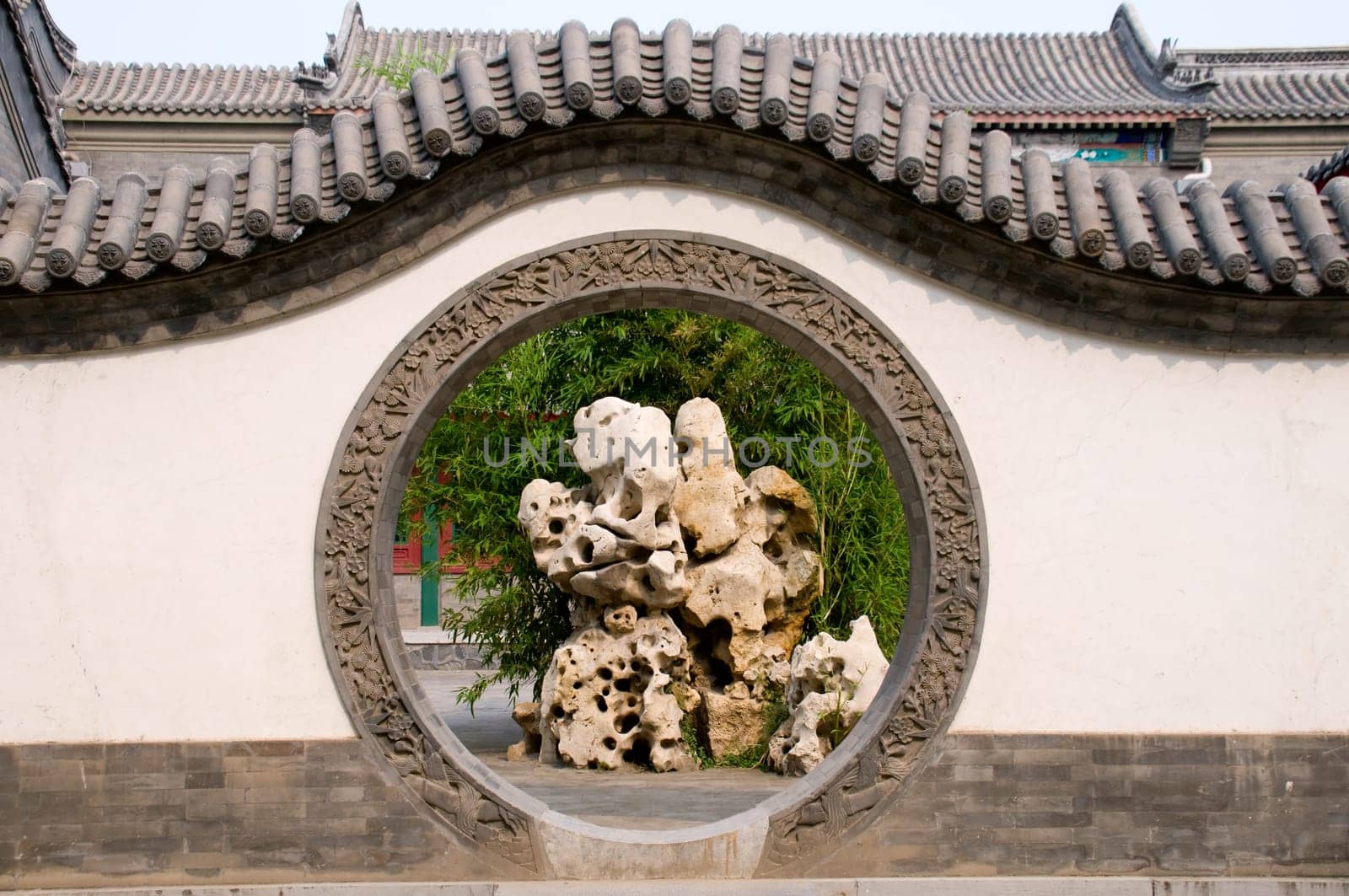 Circle entrance of backyard at Chinese garden