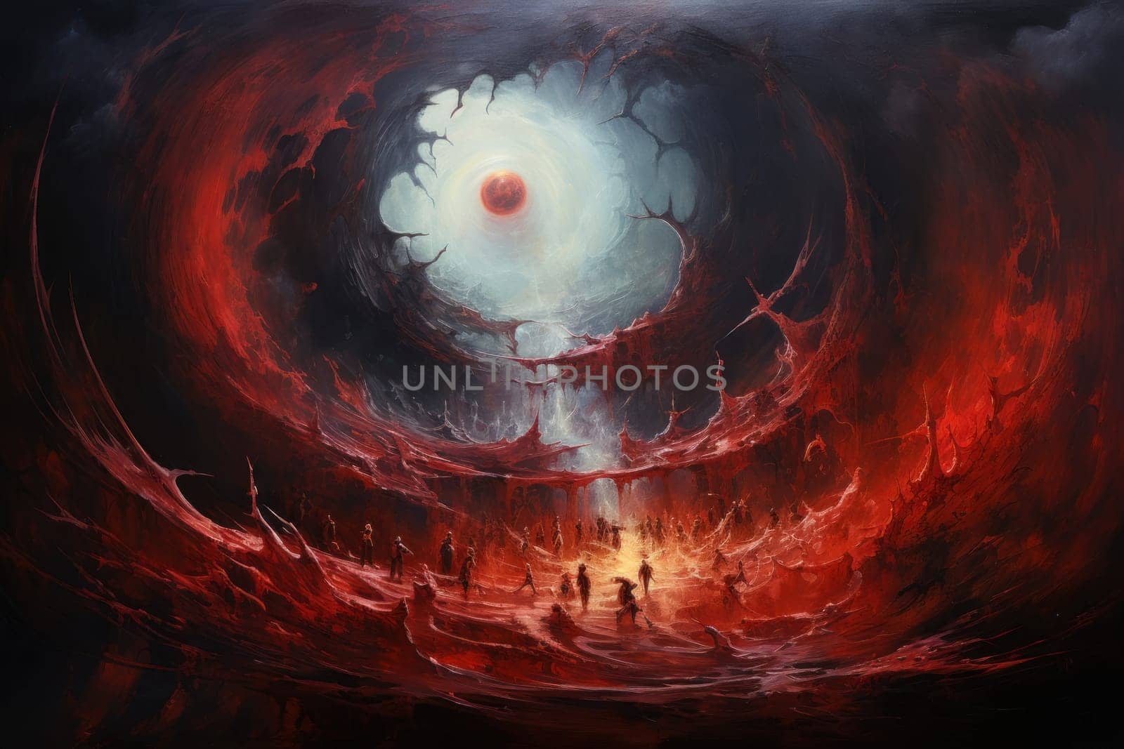 In the realm of fantasy, whirling vortex elementals manifest, harnessing their elemental prowess to conjure powerful storms.