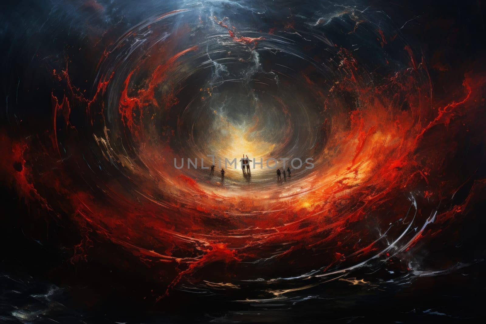 In the realm of fantasy, whirling vortex elementals manifest, harnessing their elemental prowess to conjure powerful storms.