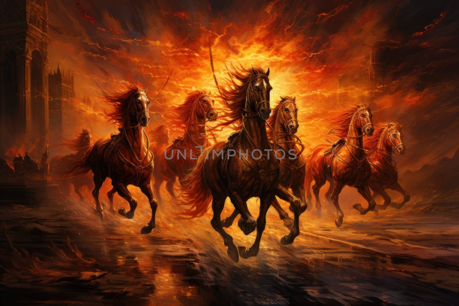 An awe-inspiring portrayal of fabled phoenix riders, gracefully soaring through the skies astride magnificent fiery avian creatures.