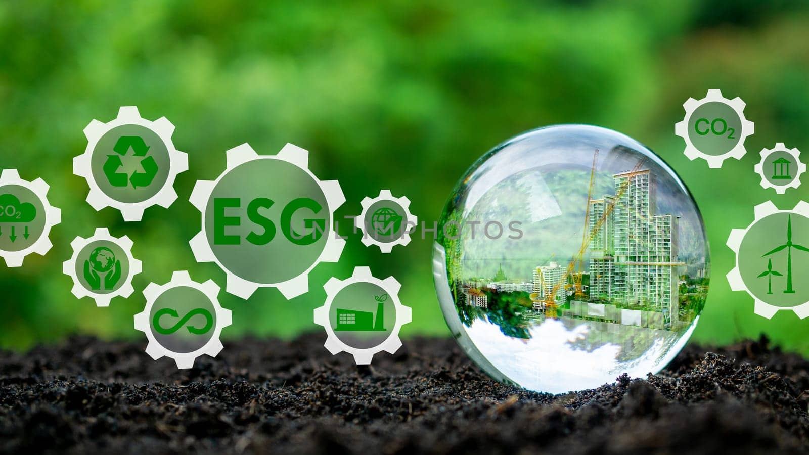 ESG concept for environment, Society and governance in sustainable, Business responsible environmental. by Unimages2527