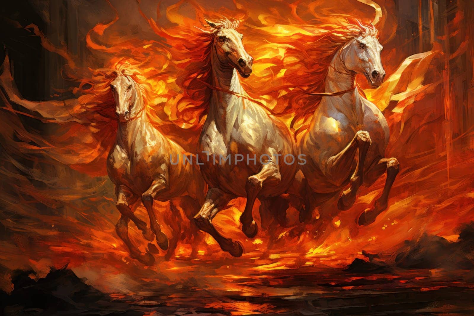 An awe-inspiring portrayal of fabled phoenix riders, gracefully soaring through the skies astride magnificent fiery avian creatures.
