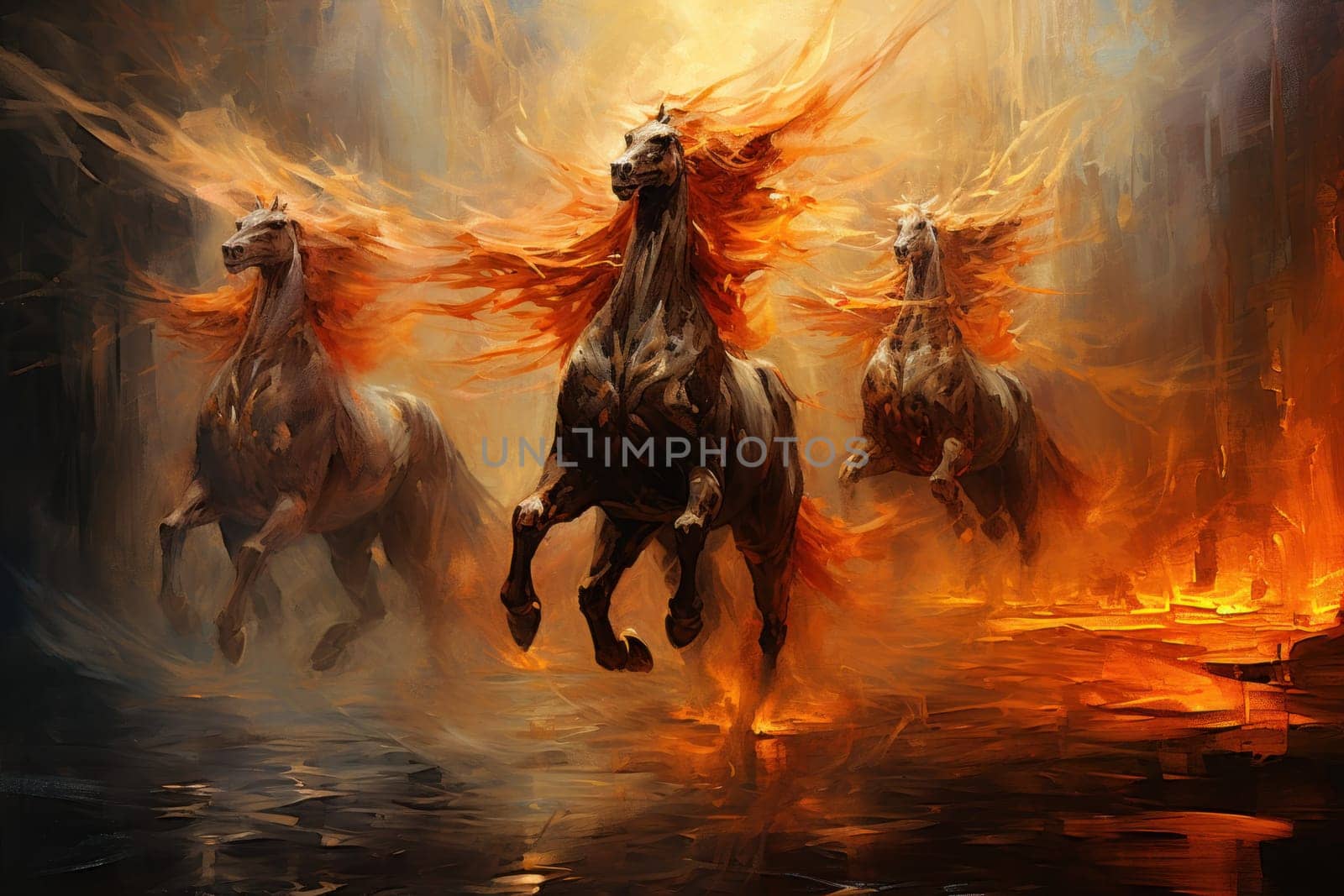 An awe-inspiring portrayal of fabled phoenix riders, gracefully soaring through the skies astride magnificent fiery avian creatures.