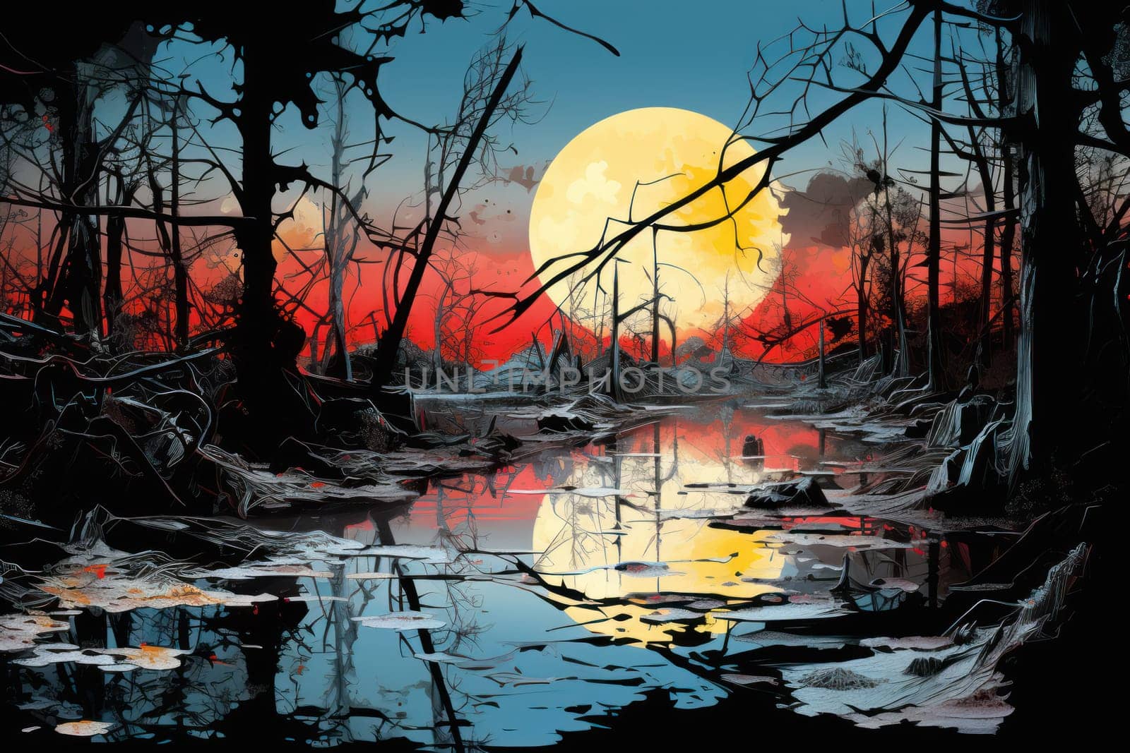 An exquisite visual representation of winter's enchantment, featuring frozen lakes, rivers, and ponds.