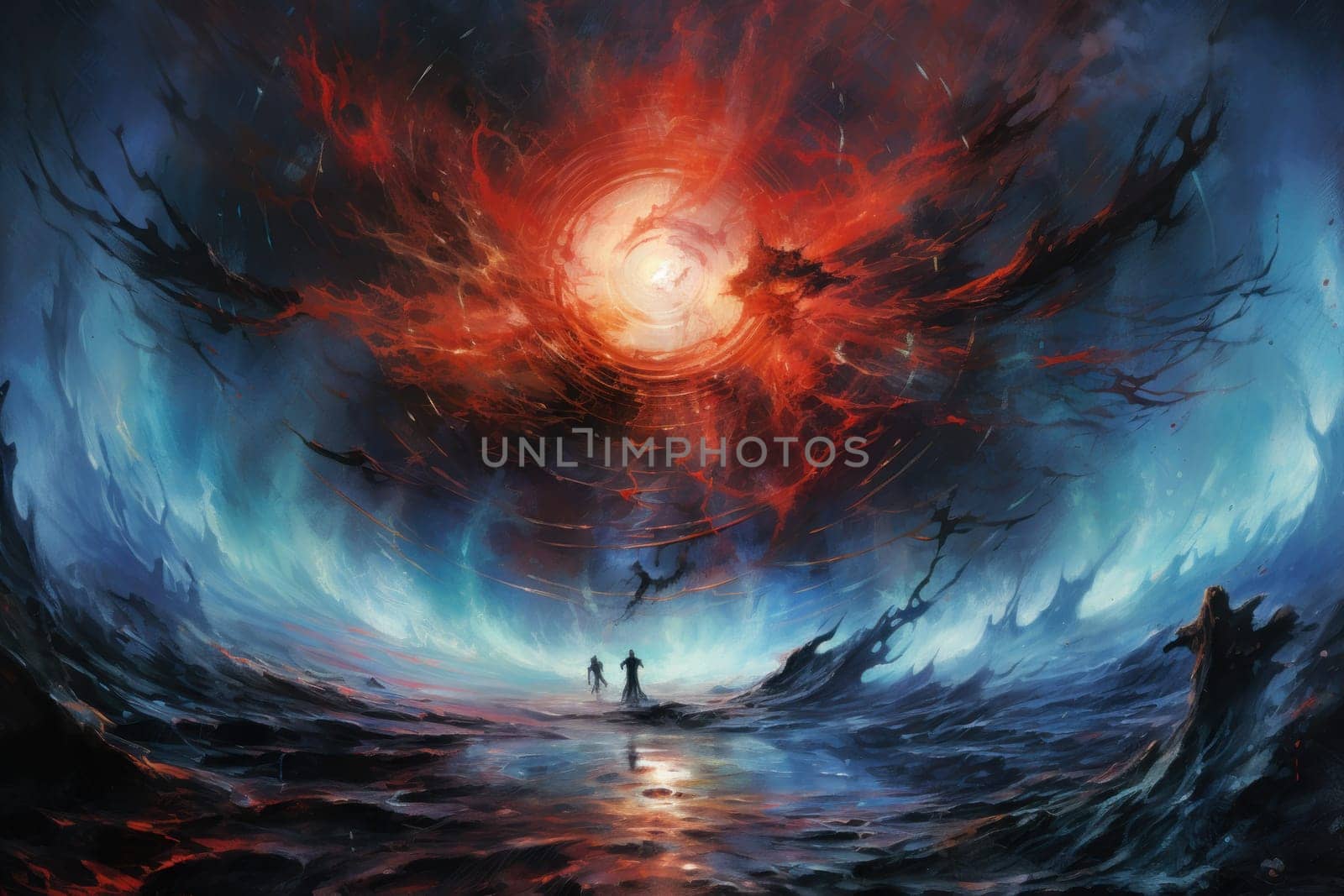 In the realm of fantasy, whirling vortex elementals manifest, harnessing their elemental prowess to conjure powerful storms.