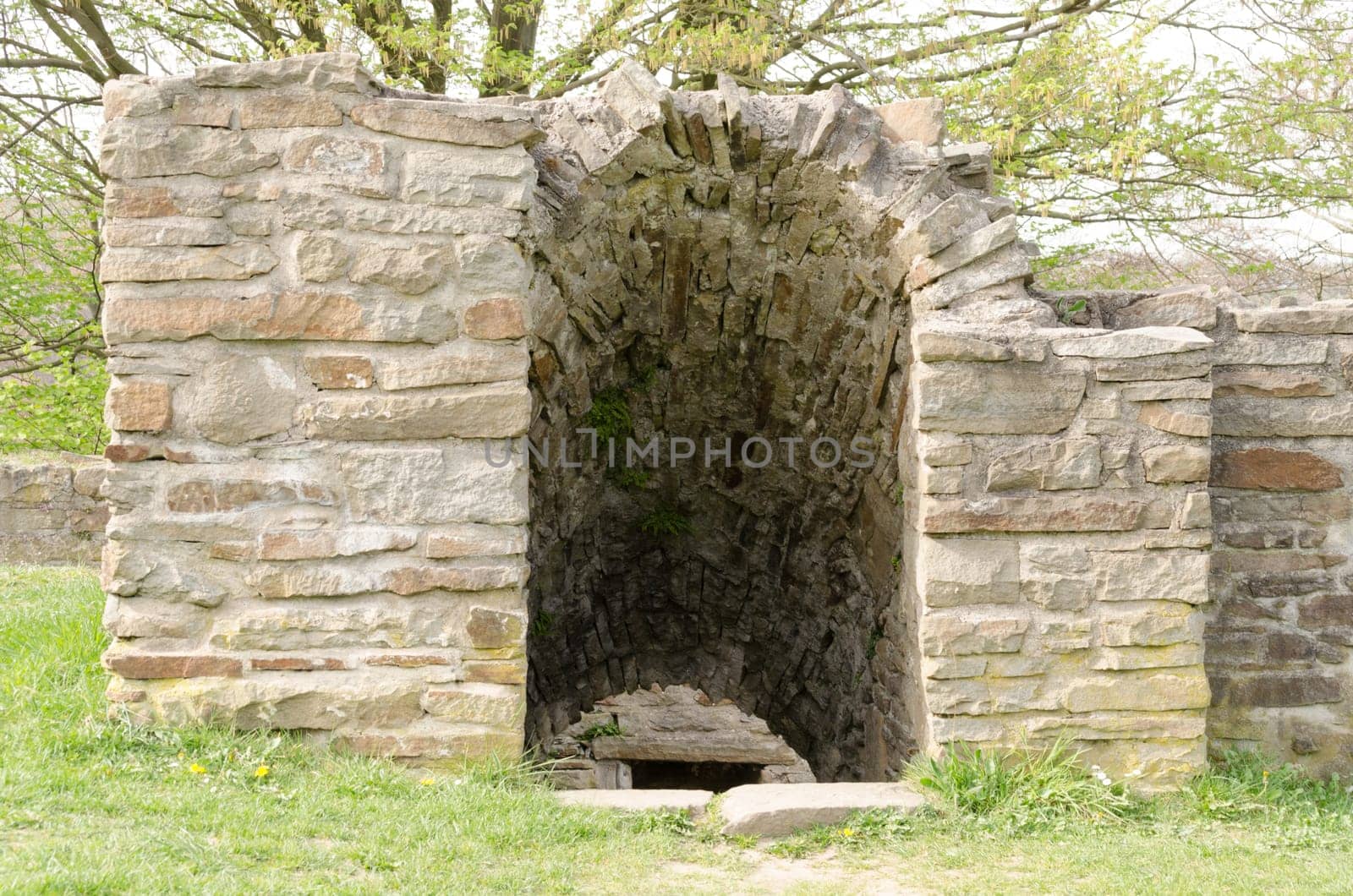 Remains of a tower entrance on a castle