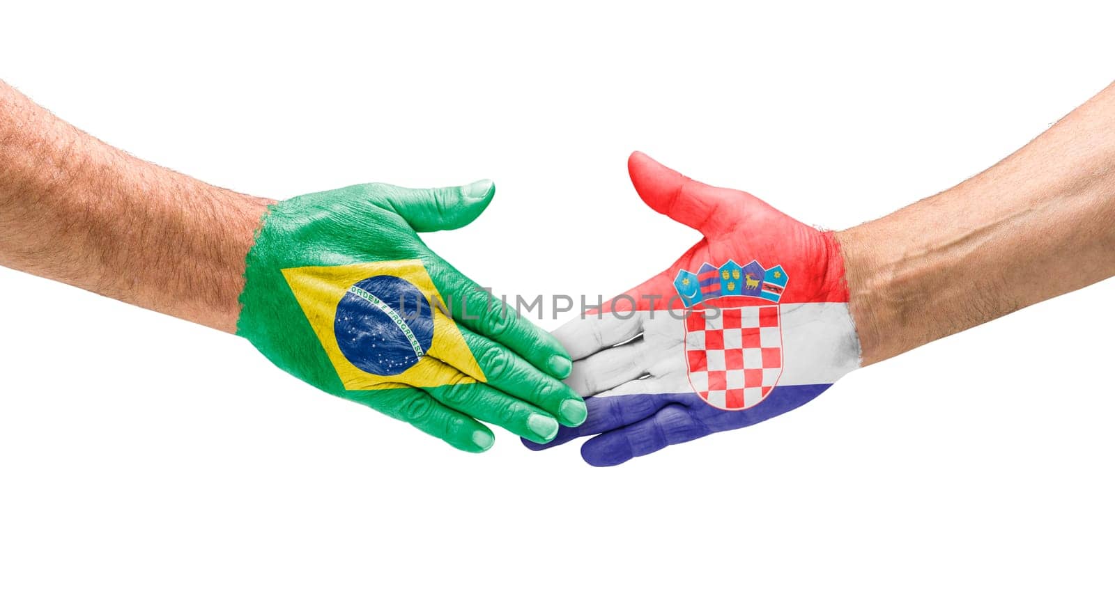 Handshake Brazil and Croatia