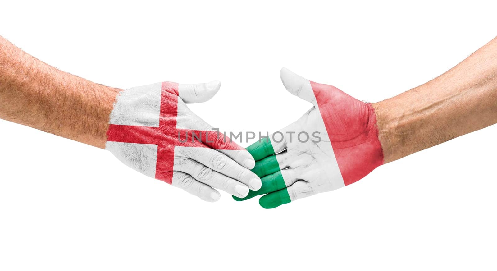 Handshake England and Italy