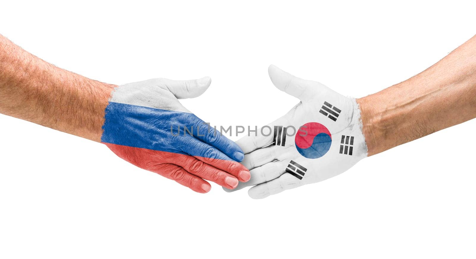 Handshake Russia and South Korea