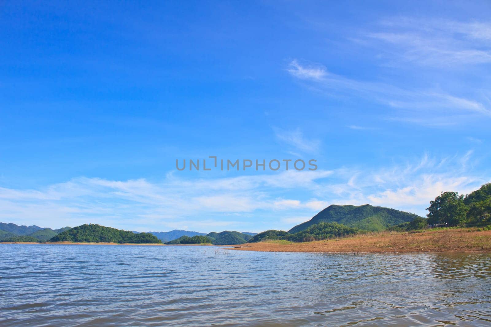 Views over the reservoir Kaengkrachan dam, Phetchaburi Thailand
