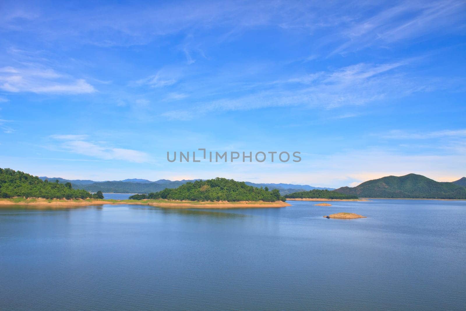 Views over the reservoir Kaengkrachan dam, Phetchaburi Thailand
