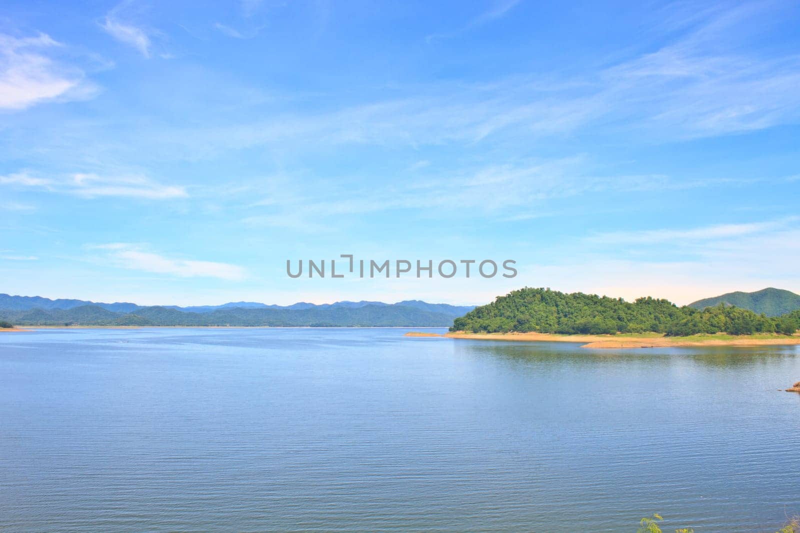 Views over the reservoir Kaengkrachan dam, Phetchaburi Thailand