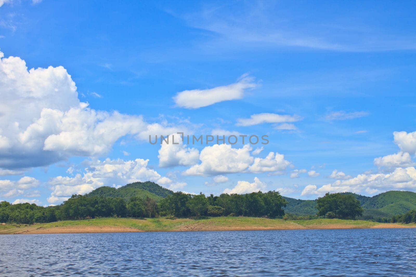 Views over the reservoir Kaengkrachan dam, Phetchaburi Thailand