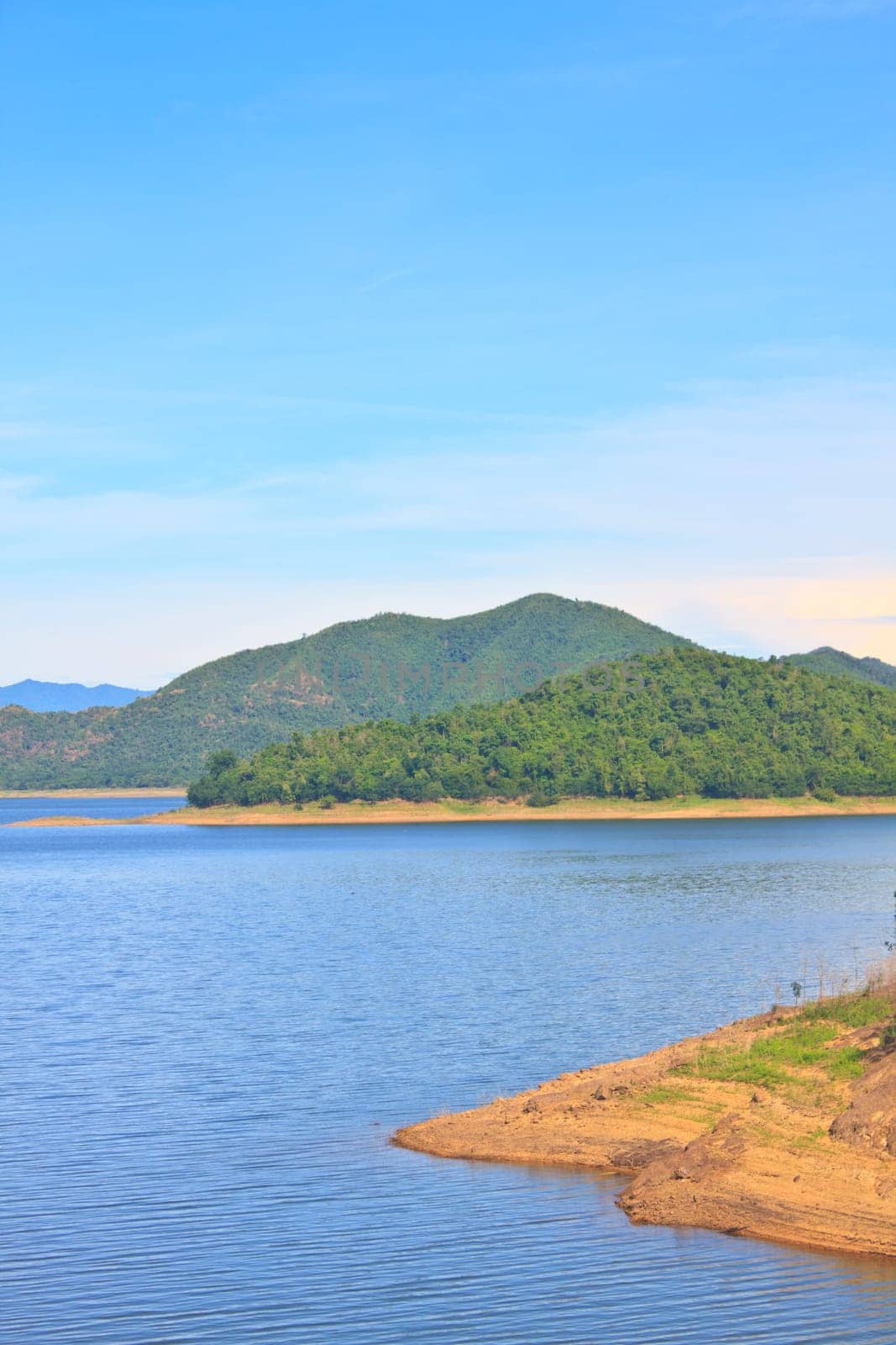 Views over the reservoir Kaengkrachan dam, Phetchaburi Thailand