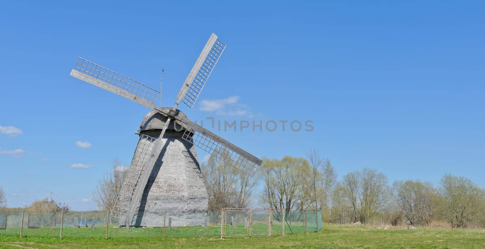 Ancient wooden windmill