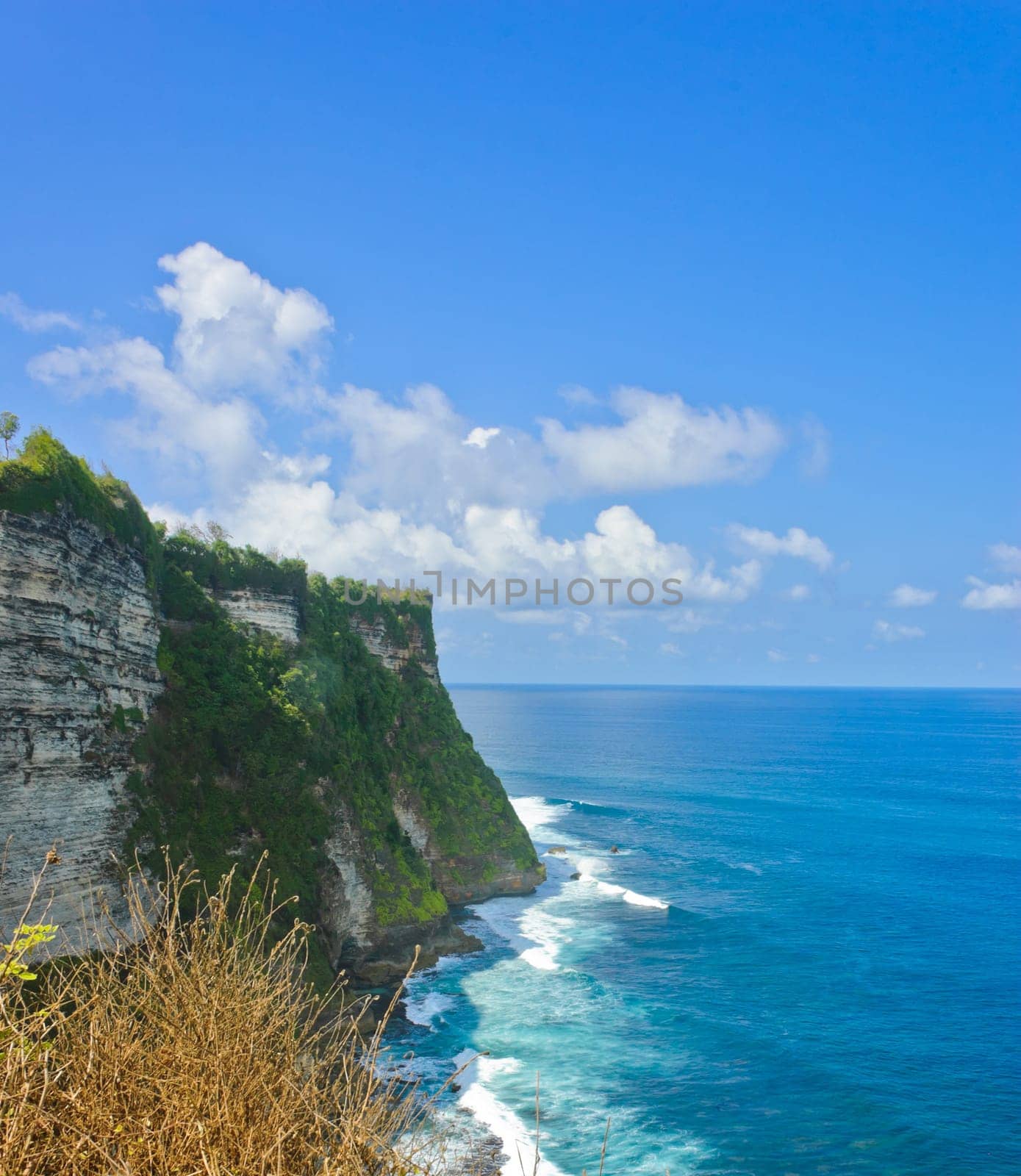 Uluwatu cliff bank in Bali, Indonesia