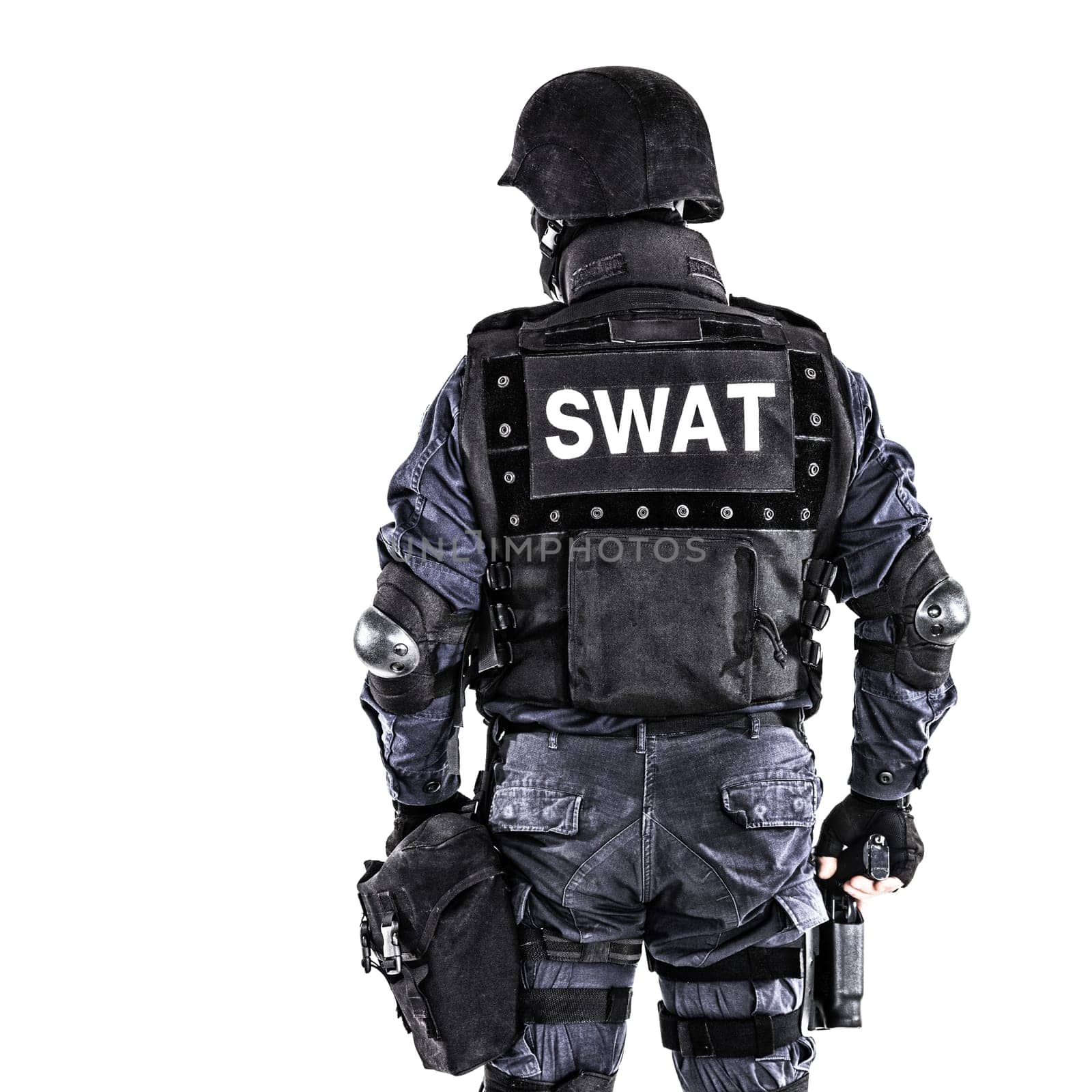 Special weapons and tactics SWAT team officer shot from behind