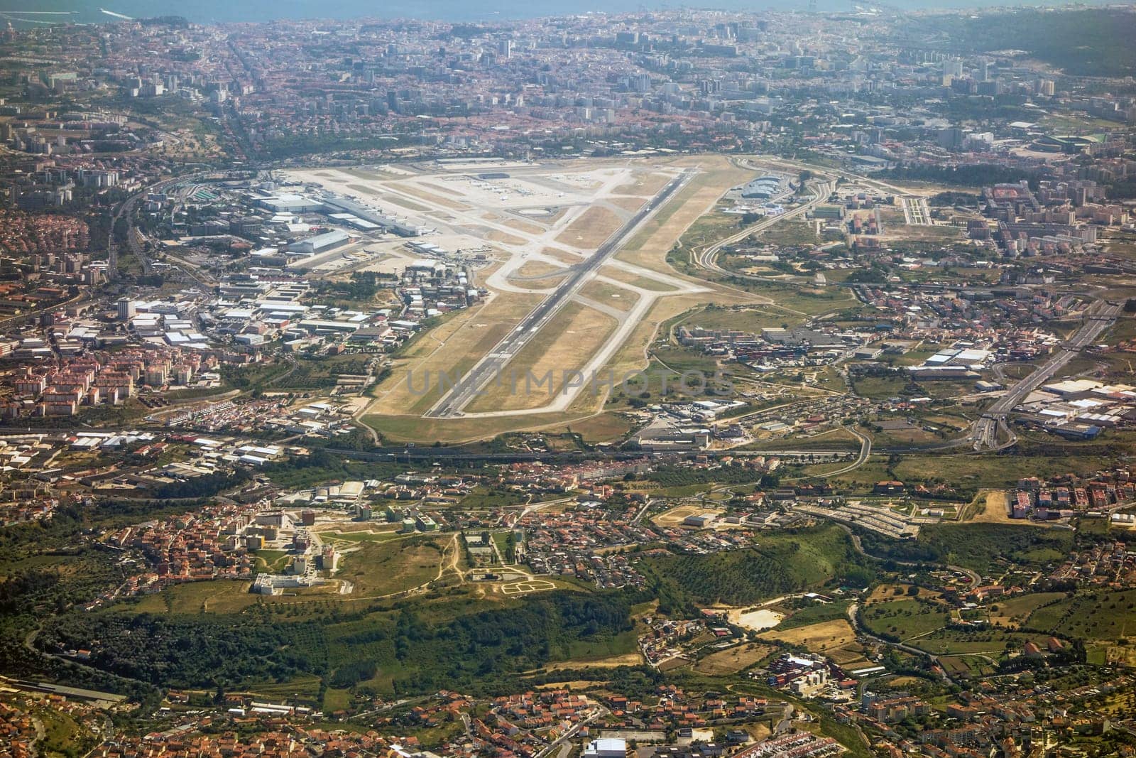 Airport Lisbon, Portugal, aerial view