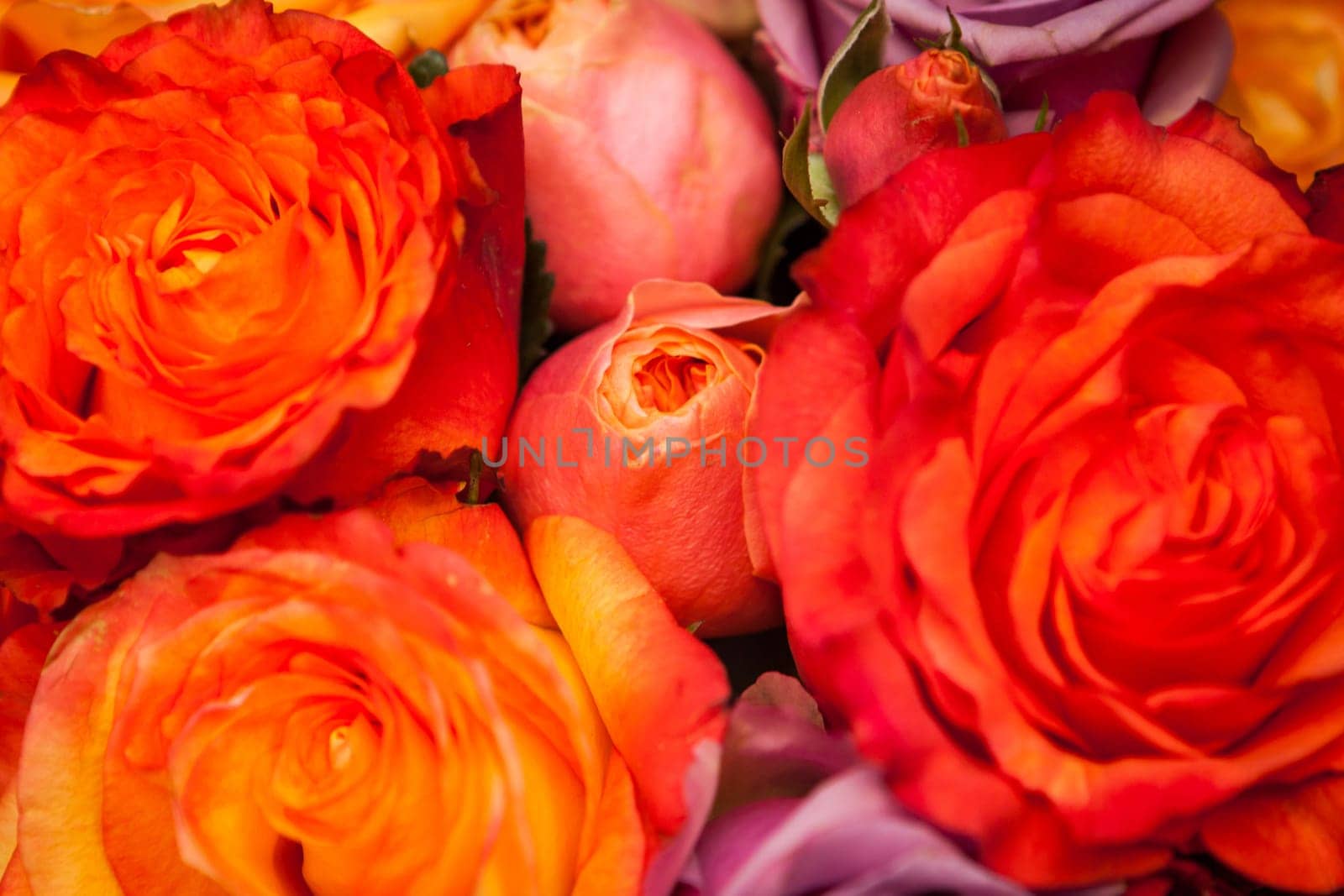 Bouquet of different flowers and flowers for Mother's Day as a close-up