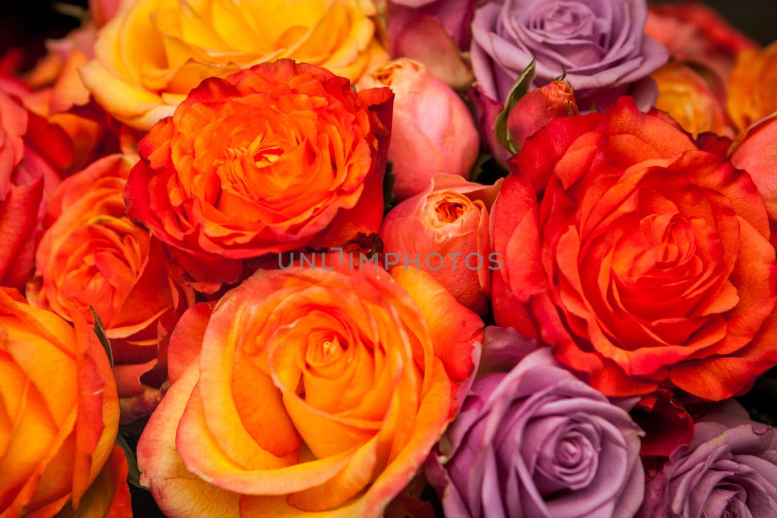 Bouquet of different flowers and flowers for Mother's Day as a close-up