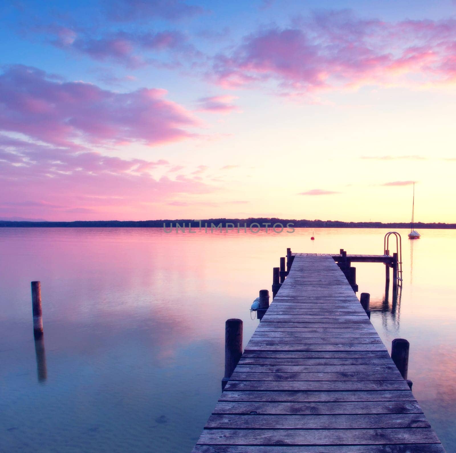 The lake rests quietly