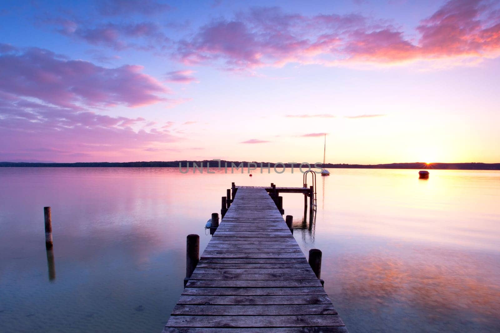 The lake rests quietly