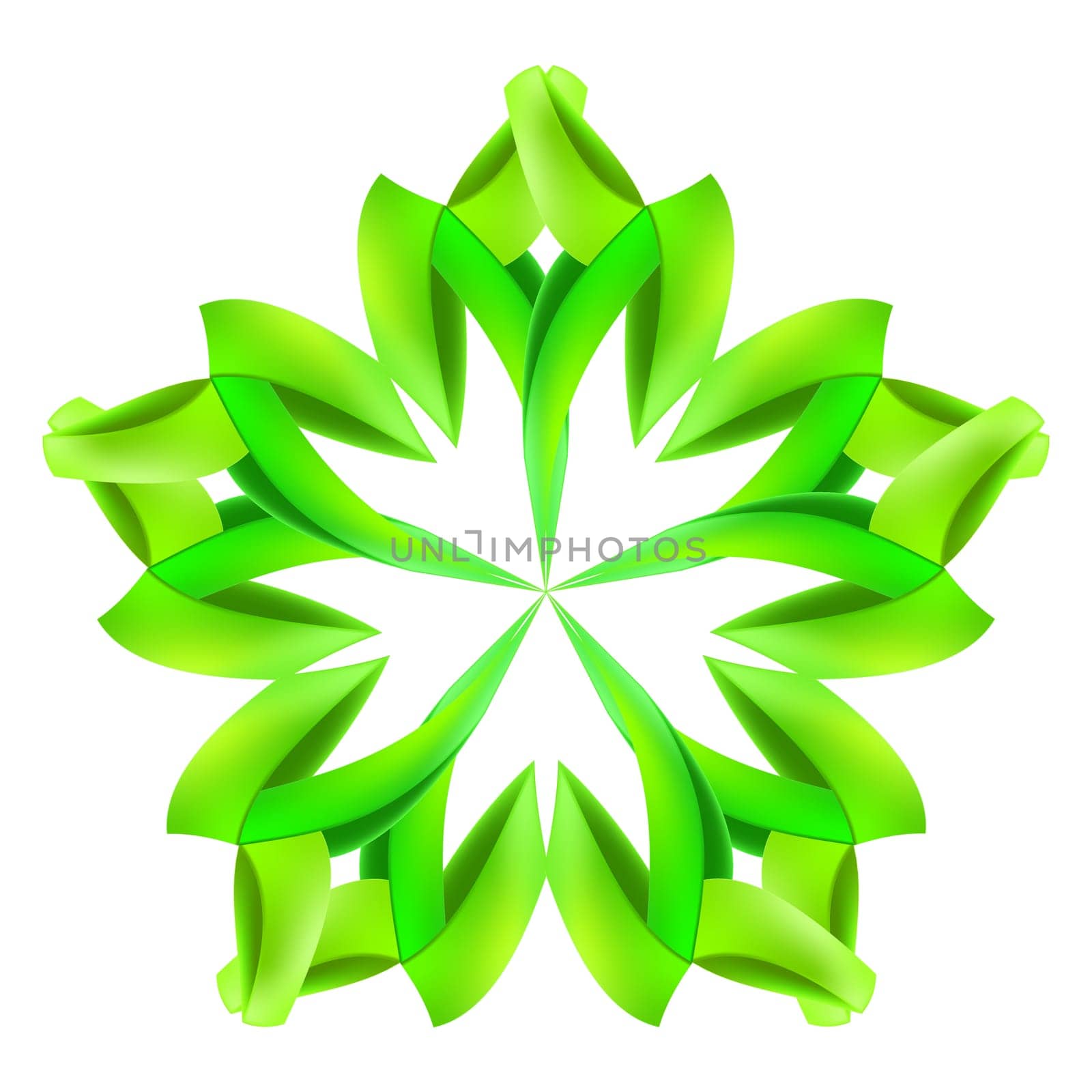 Abstract green pattern made of paper or ribbons