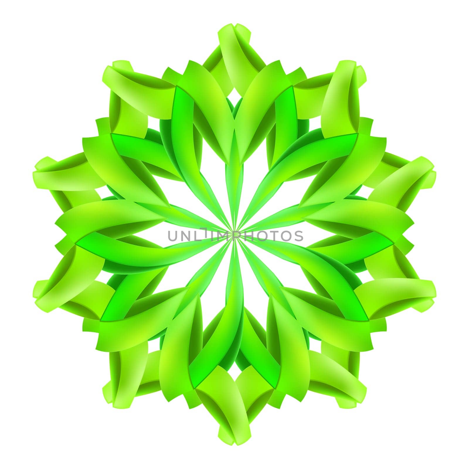 Abstract green design element made of paper or ribbons