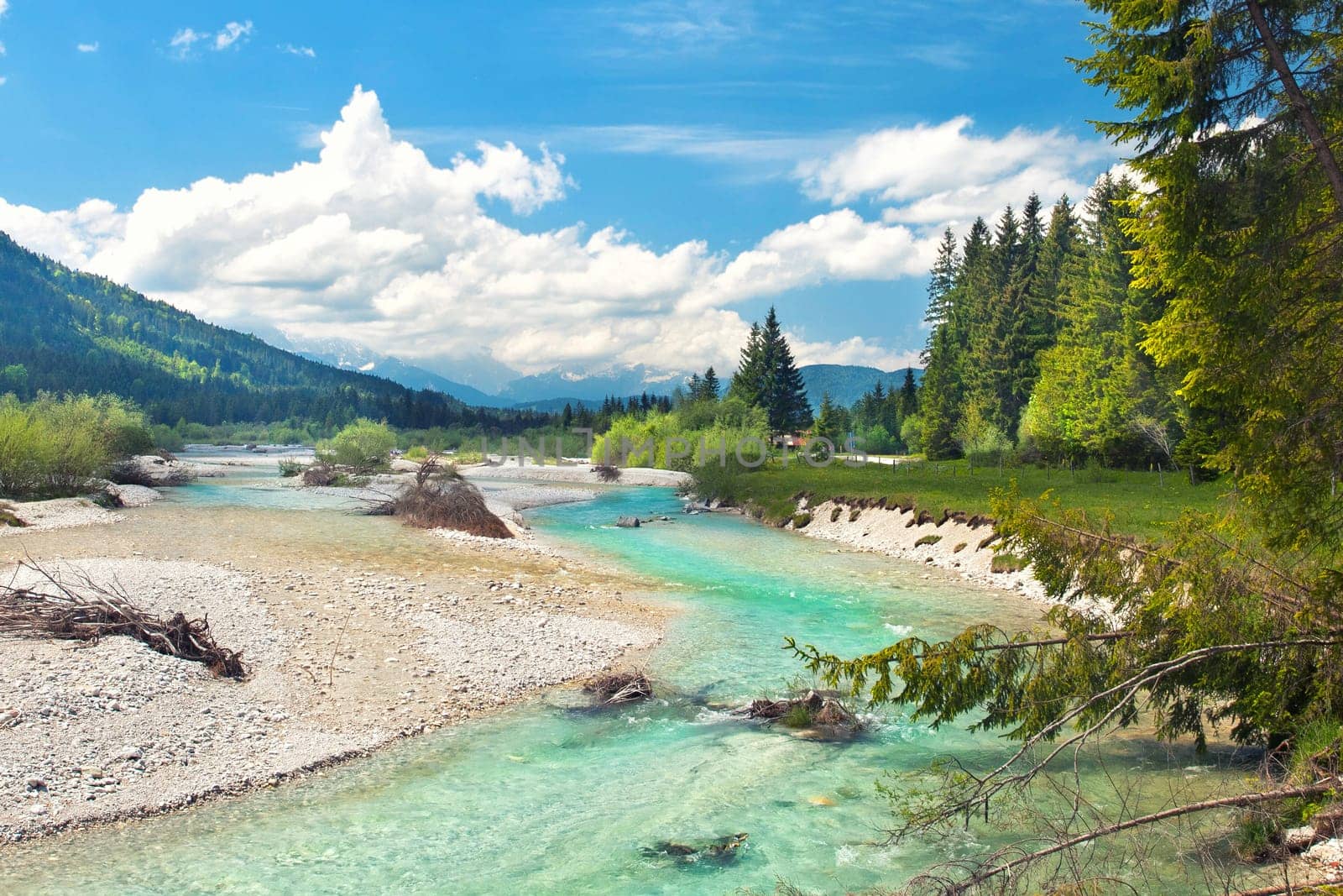 Isar in the foothills of the Alps