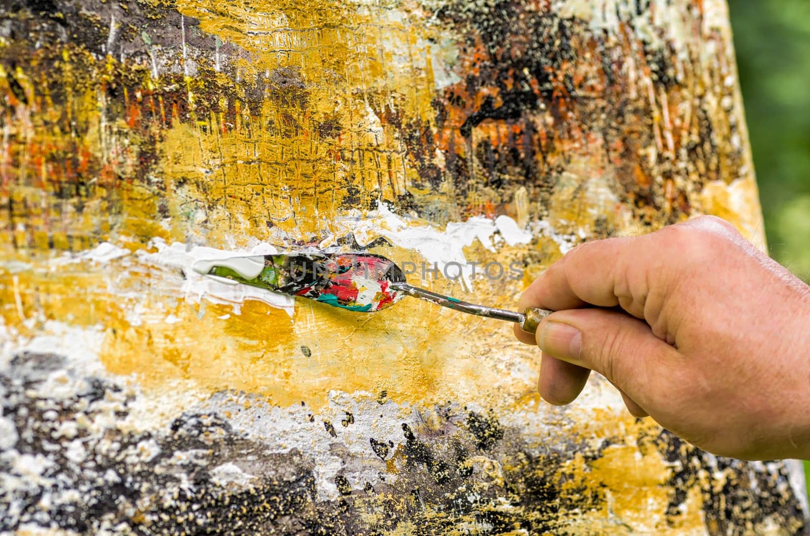 Detail of an abstract acrylic painting