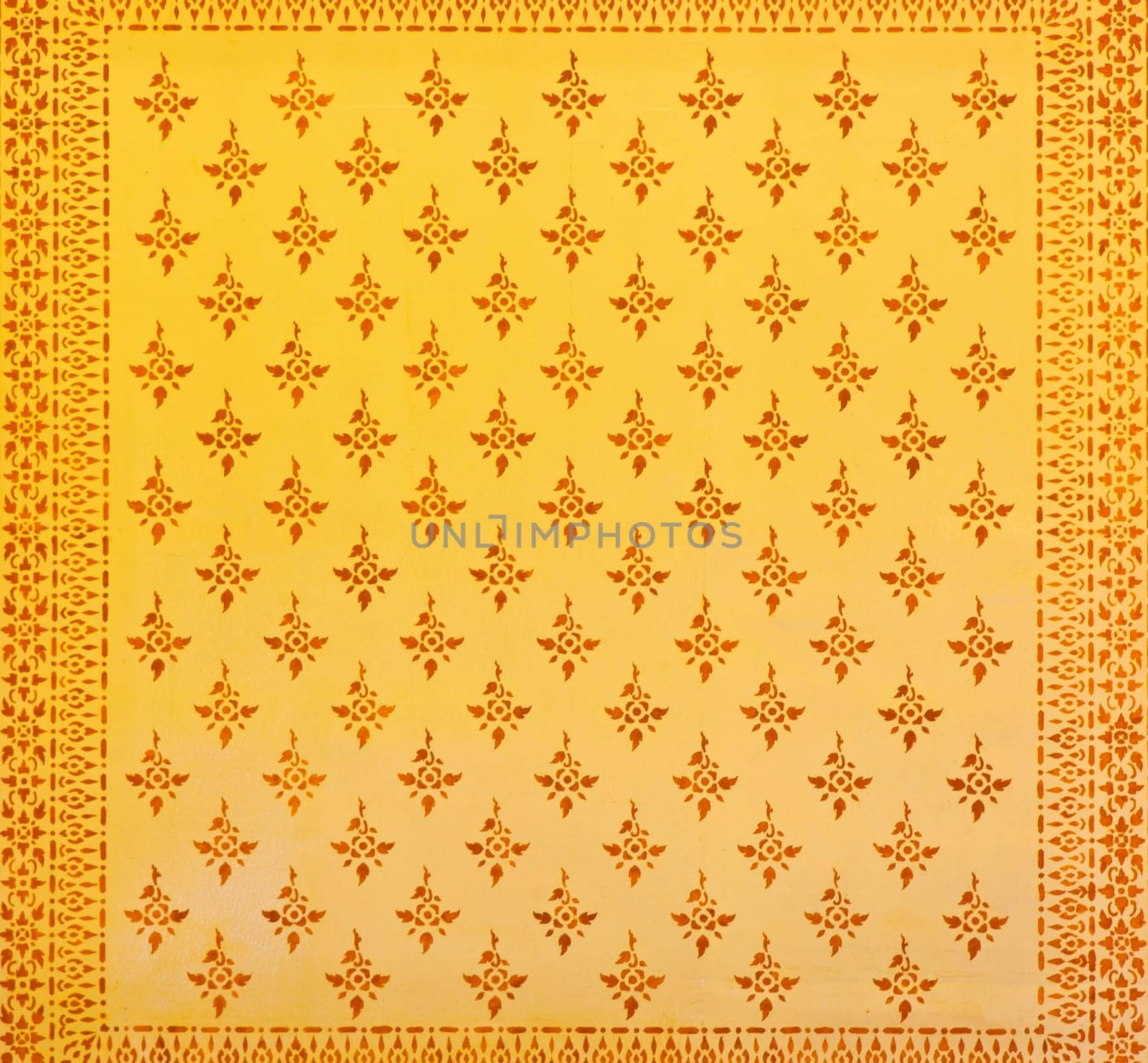 Native Thai floral pattern painting