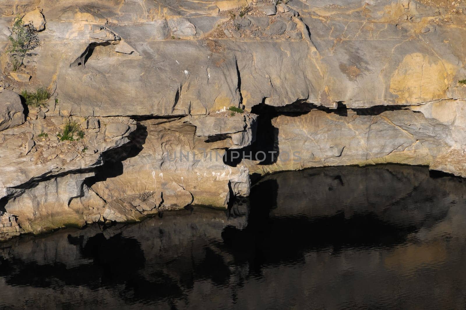 River with Dark Black Water in Canary Islands