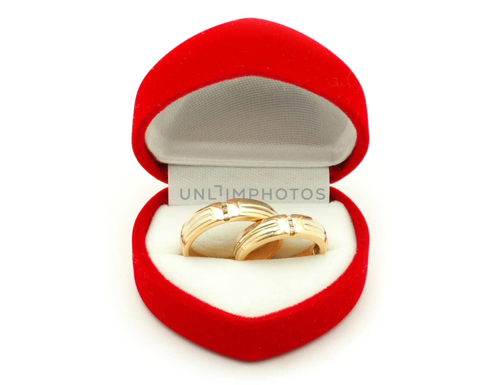 wedding ring on white background