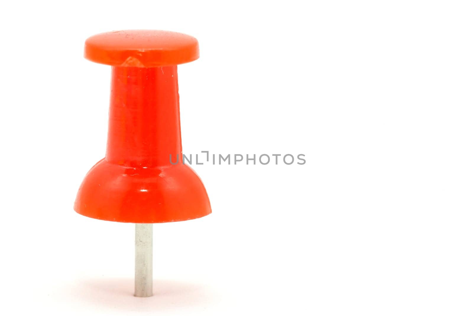 red push pin isolated on white background