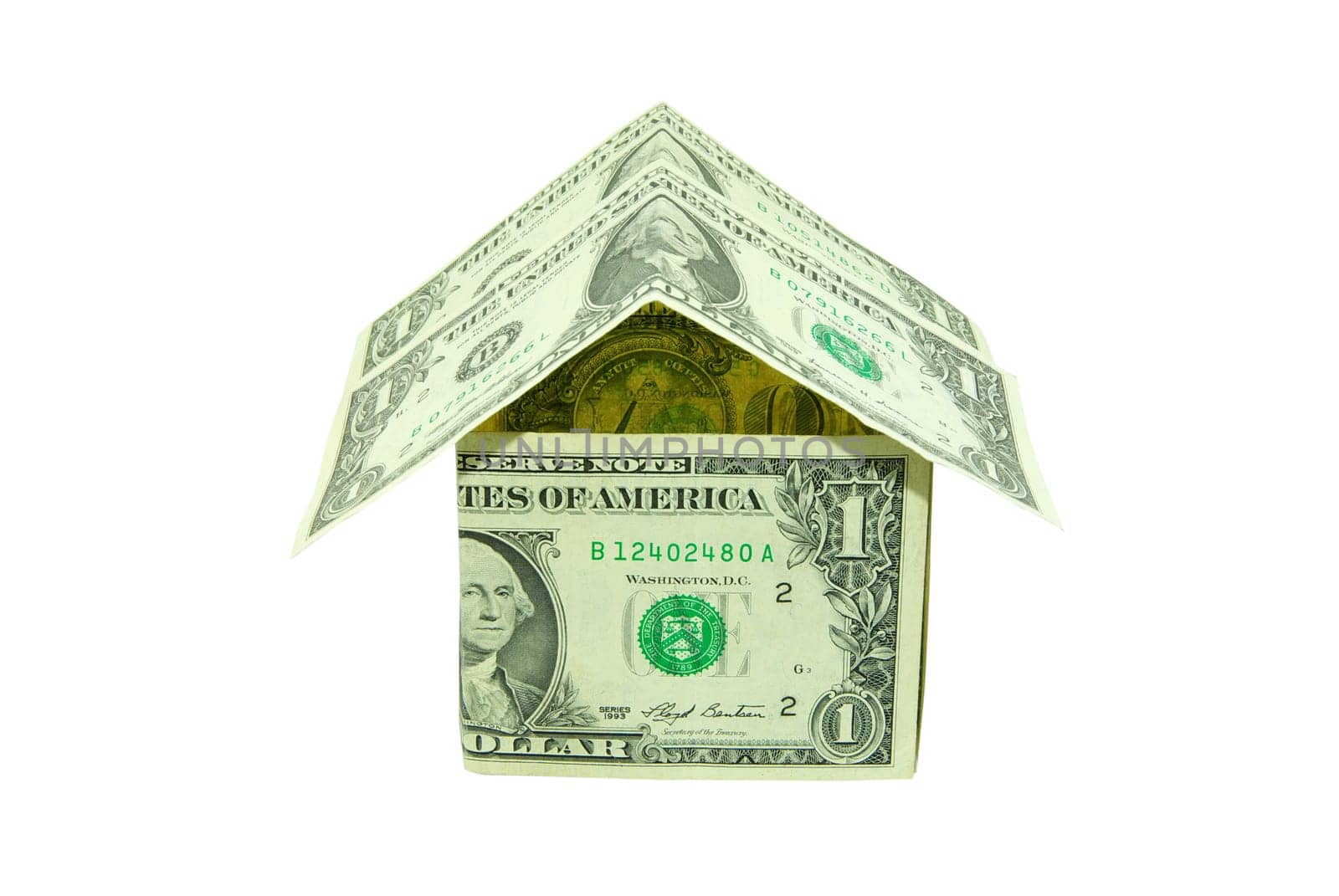 Money house isolated  on white background